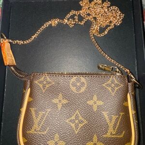 New upcycled Louis Vuitton Monogram mini bag  with chain